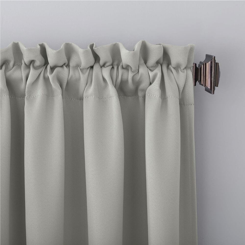 2 One Panel Sun Zero Easton Blackout Rod Pocket Curtain Panel 40"x84" Silver s30 - Picture 2 of 10